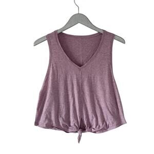 Lululemon Pink Tie Knot Hem Crop Tank Top